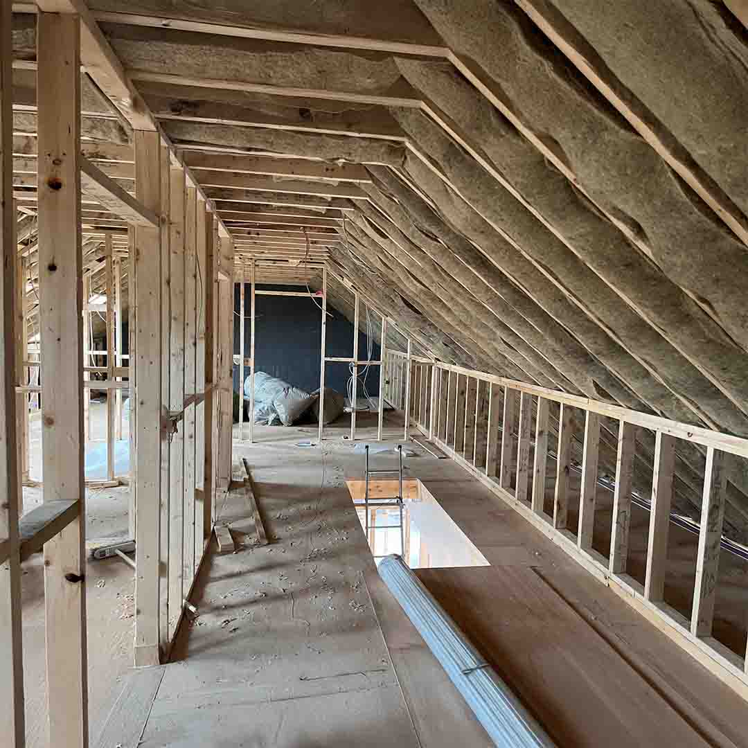 Sheepwool optimal rolls displayed in a loft space