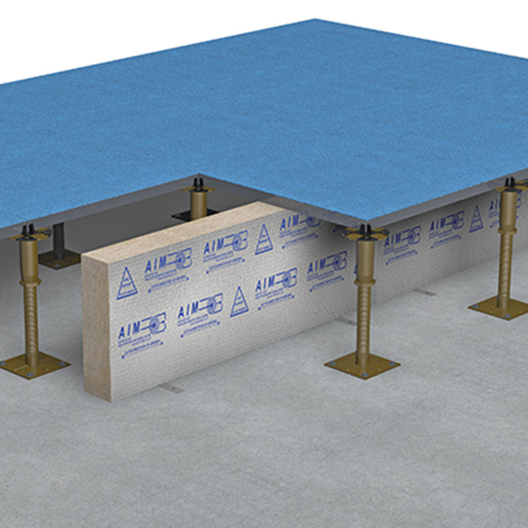 AIM Raised access floor barrier displayed in the correct floor application