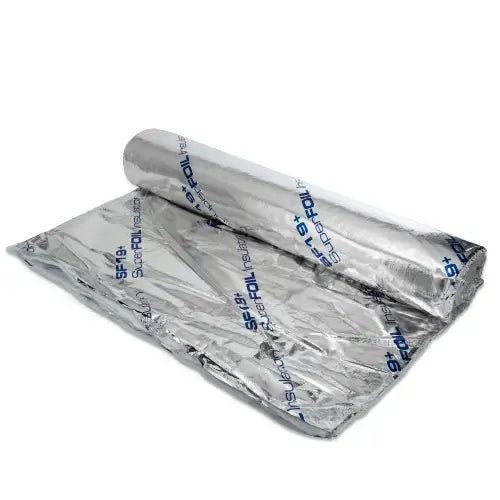 A roll of Superfoil SF19+ displayed on a white background