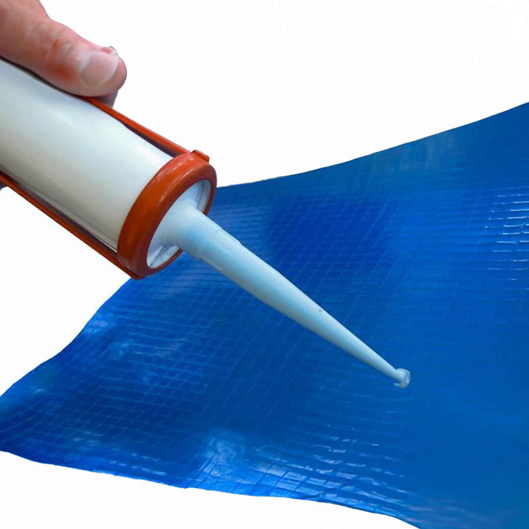 Novia airseal fr being used on a sheet of blue tarpooling