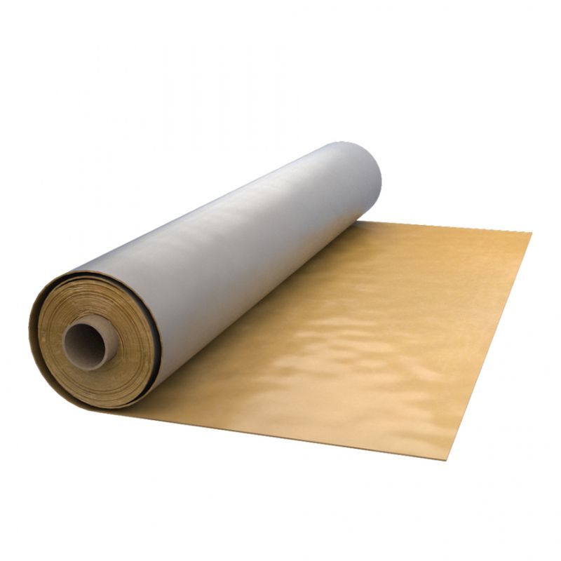 A Roll of Rockwool acoustic membrane displayed on a white background