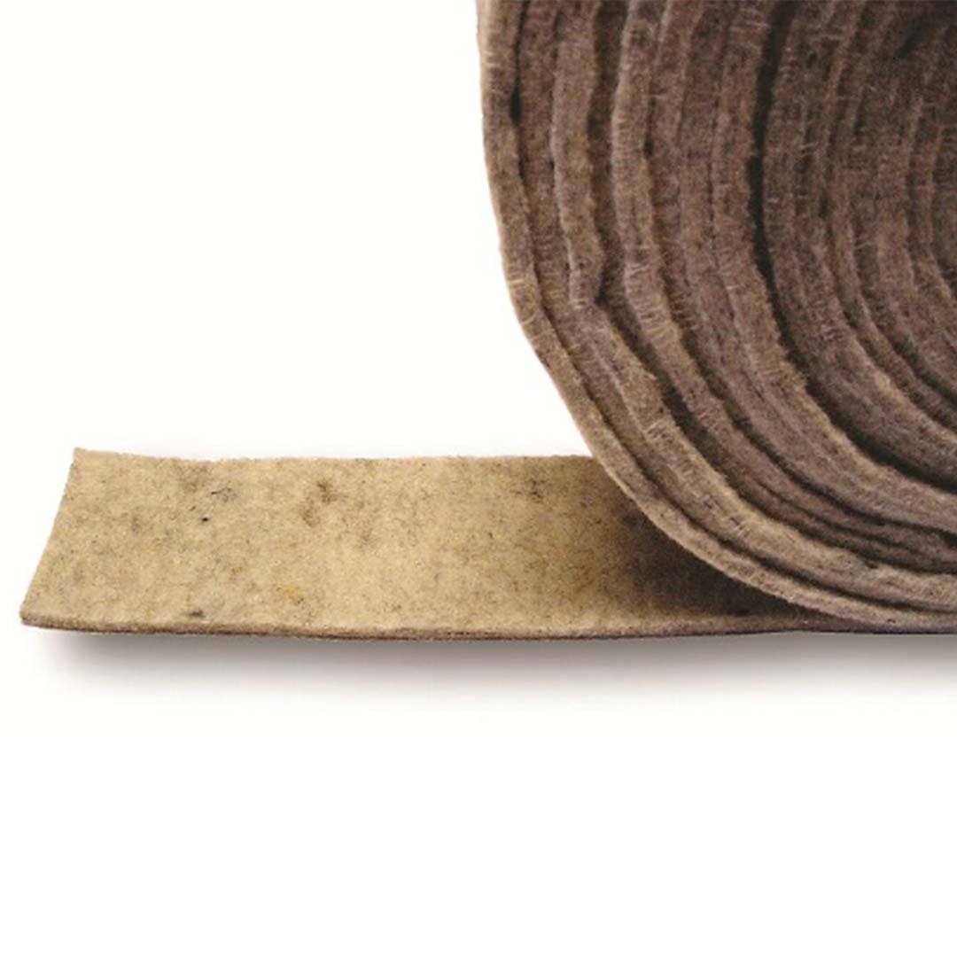 A roll of Sheepwool silentwool joist displayed on a white background