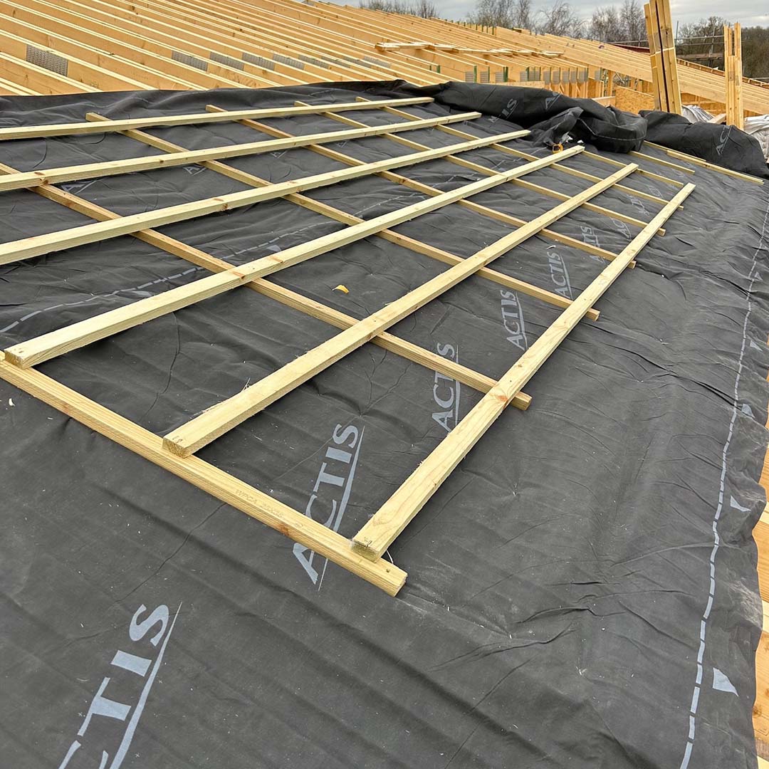 Actis Boost'r Hybrid Roof Breather Membrane shown in application