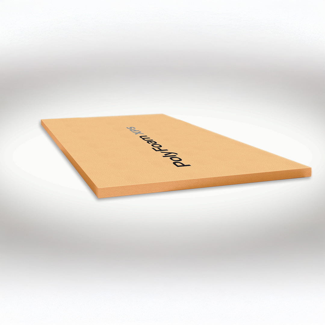 PolyFoam XPS Polyfoam board displayed on a grey background